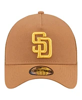 New Era Men's Brown San Diego Padres A-Frame Trucker 9FORTY Adjustable Hat