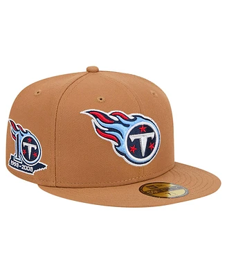 New Era Men's Tan Tennessee Titans Color Pack 59FIFTY Fitted Hat with Side Patch