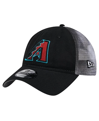 New Era Men's Black Arizona Diamondbacks Team Slick Trucker 9TWENTY Adjustable Hat