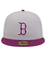 New Era Men's Gray/Purple Boston Red Sox Two-Tone Color Pack 59FIFTY Fitted Hat