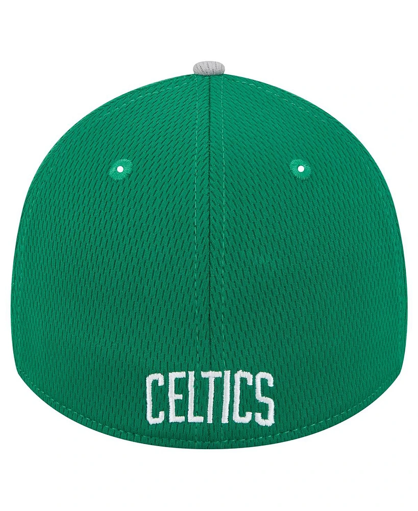 New Era Men's Gray/Kelly Green Boston Celtics Active Trim 39THIRTY Flex Hat