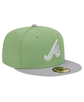 New Era Men's Green/Gray Atlanta Braves Two-Tone Color Pack 59FIFTY Fitted Hat