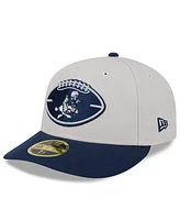 New Era Men's Stone/Navy Dallas Cowboys 2024 Sideline Historic Low Profile 59FIFTY Fitted Hat