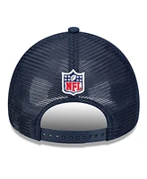 New Era Men's Stone/Navy New York Giants 2024 Sideline Historic 9FORTY A-Frame Trucker Adjustable Hat