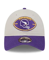 New Era Men's Stone/Purple Minnesota Vikings 2024 Sideline Historic 9TWENTY Adjustable Hat