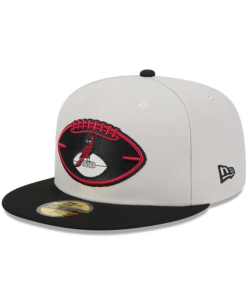 New Era Men's Stone/Black Arizona Cardinals 2024 Sideline Historic 59FIFTY Fitted Hat