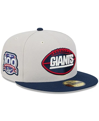 New Era Men's Stone/Navy York Giants 2024 Sideline Historic 59FIFTY Fitted Hat