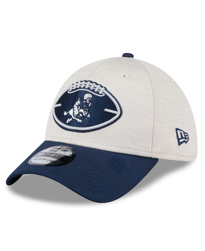 New Era Men's Stone/Navy Dallas Cowboys 2024 Sideline Historic 39THIRTY Flex Hat