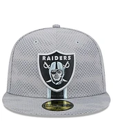 New Era Men's Gray Las Vegas Raiders 2024 Sideline 59FIFTY Fitted Hat