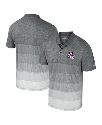 Colosseum Men's Gray Arizona Wildcats Striped Mesh Polo