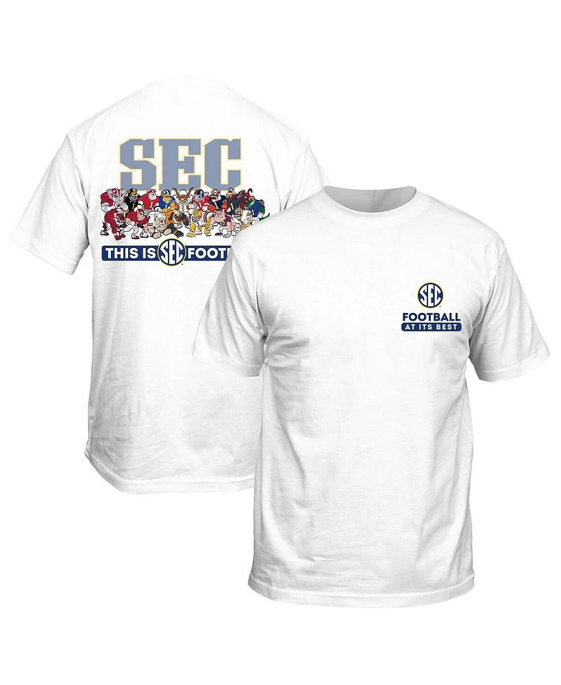 New World Graphics Men's White Sec Mascots T-Shirt