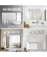 Streamdale Furniture Chrome Vanity Lights: Modern 4-Light Acrylic Bathroom Fixture