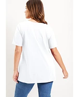 June + Vie Women's Short-Sleeve V-Neck One Only Tunic