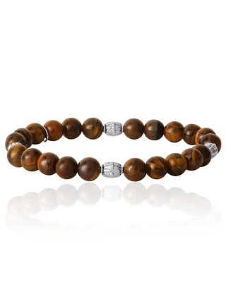 Lucky Brand Tigers Eye Beaded Elastic Bracelet