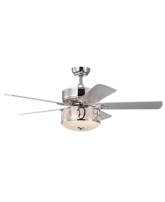 Skonyon 52 Inch Ceiling Fan with Light Reversible Blade and Adjustable Speed-Silver