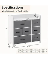 Sugift Fabric Dresser with 7 Drawers for Bedroom