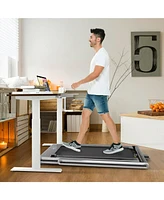 Skonyon 2-in-1 Folding Treadmill with Dual Led Display-Silver