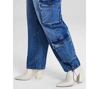 And Now This Trendy Plus Bungee-Cuff Cargo Jeans, Exclusively at Macy's