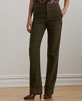 Lauren Ralph Women's Checked Twill Straight-Leg Pants