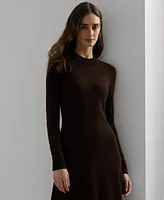 Lauren Ralph Women's Wool-Blend Long-Sleeve Sweater Dress