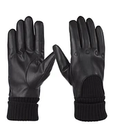 Isotoner Signature Men's Artificial Leather Driver Touchscreen Gloves