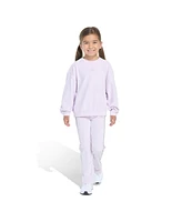 adidas Little & Toddler Girls Crewneck Velour, 2-Piece Set