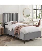 Inspired Home Keion Velvet Platform Bed Full