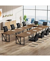 Tribesigns 17.7FT Conference Room Table: Large Rectangular Meeting Seminar Table for 16-20 People, Wood Long Training Table with Heavy