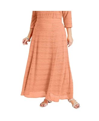 June + Vie Plus Size June + Vie Lace Midi Skirt