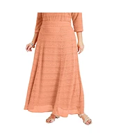 June + Vie Plus Size June + Vie Lace Midi Skirt