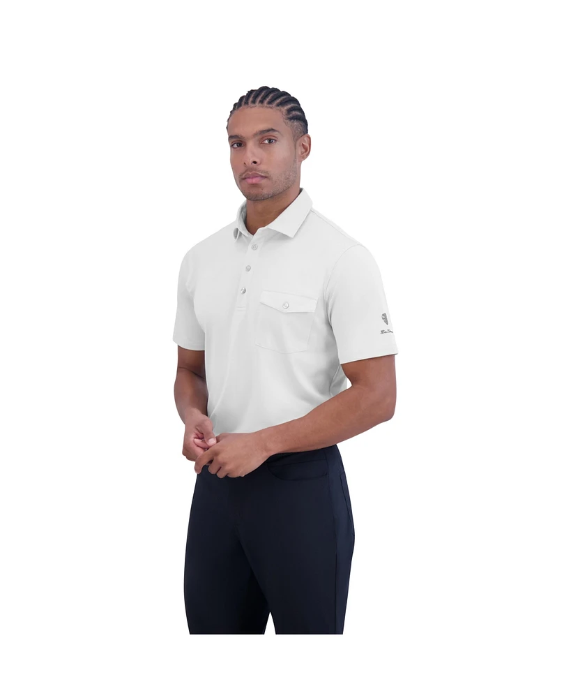 Ben Sherman Men's Solid Tech Pique Sports Fit Pocket Polo Shirt