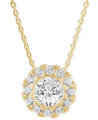 Diamond Round Halo 18" Pendant Necklace (3/4 ct. t.w.) in 14k Gold