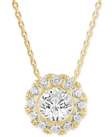 Diamond Round Halo 18" Pendant Necklace (3/4 ct. t.w.) in 14k Gold