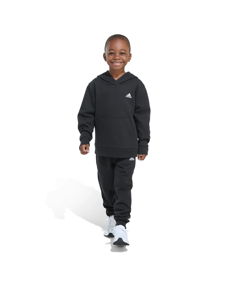 adidas Little & Toddler Boys Minimal Logo Fleece Pullover, 2-Piece Set