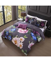 Bebejan Elegant Blossoms Bedding 100% Cotton 5 Piece King Size Reversible Comforter Set