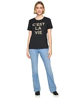 Karl Lagerfeld Paris Women's Embellished C'est La Vie T-Shirt