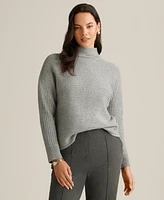 Anne Klein Women's Ribbed Knit Mock Neck Sweater