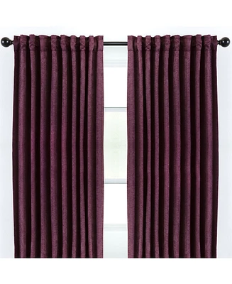 Chanasya Premium 2-Panel Classy Embossed Leaf Textured Curtains - Back Tab