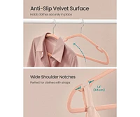 Slickblue 50-Pack Velvet Non-Slip Clothes Hangers, 17x8.3 Inches with Wide Shoulder Notches