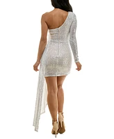 Speechless Juniors' One-Shoulder Sequinned Mini Dress