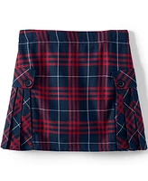 Lands' End Little Girls School Uniform Side Pleat Plaid Skort Above the Knee