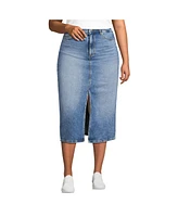 Lands' End Plus Soft Denim Midi Column Skirt