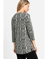 Olsen Women's Long Sleeve Snake Tunic T-Shirt