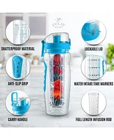 Fruit Infuser Water Bottle - 34oz Leakproof With Full-Length Infusion Rod