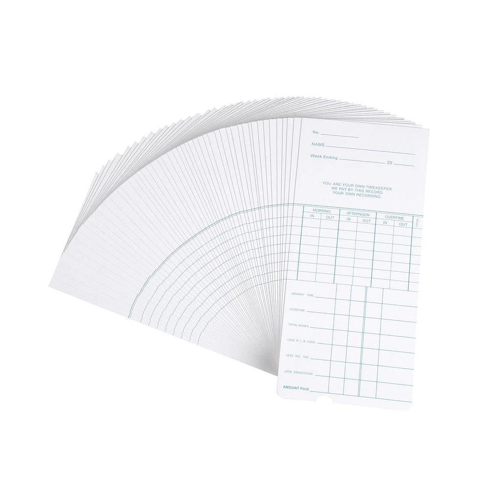 Yescom 100x Weekly Time Clock Cards Timecard for Employee Attendance Payroll Recorder