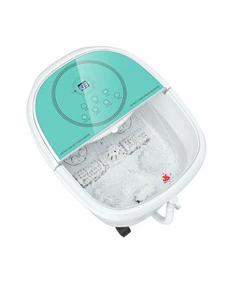 Skonyon Foot Spa Bath Massager with 3-Angle Shower and Motorized Rollers-Green