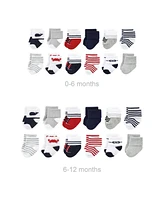 Luvable Friends Baby Boys Grow with Me Cotton Terry Socks, Nautical, 0-6 and 6-12 Months