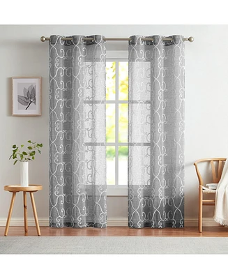 Dainty Home Sophia Linen Look 76" W x 84" L Grommet Window Panel Set