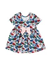 RuffleButts Baby Girls Knit Short Sleeve Twirl Dress