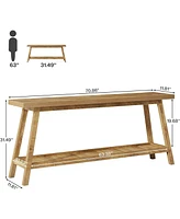 Tribesigns Farmhouse Console Entryway Table: 70.9 Inches All Wood Console Table for Entrance, 2 Tiers Narrow Long Behind Couch Sofa Table, Foyer Entry